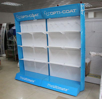 Warna Biru 500mm Kedalaman 1000mm Panjang Peg Hook Display Rack Powder Coated