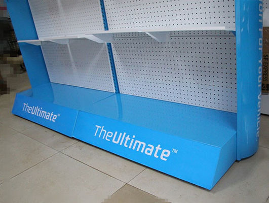 Warna Biru 500mm Kedalaman 1000mm Panjang Peg Hook Display Rack Powder Coated