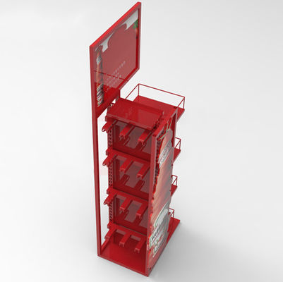 Rak Display Minuman Minuman Soda Supermarket Warna Merah Fashoinable