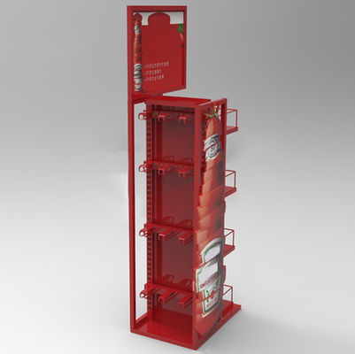 Rak Display Minuman Minuman Soda Supermarket Warna Merah Fashoinable