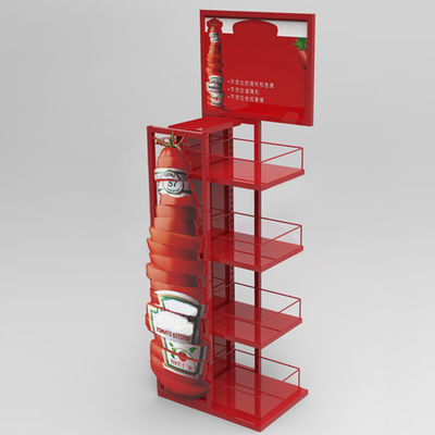 Rak Display Minuman Minuman Soda Supermarket Warna Merah Fashoinable
