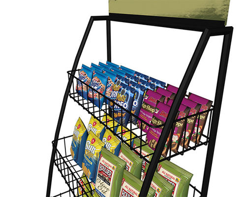 900 * 400 * 2000mm Soda Snack Supermarket Display Racks, Rak Baja Untuk Supermarket