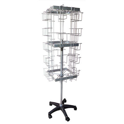 Rak Display Berputar Lebar Empat Sisi 1680mm Tinggi 485mm Dengan Roda