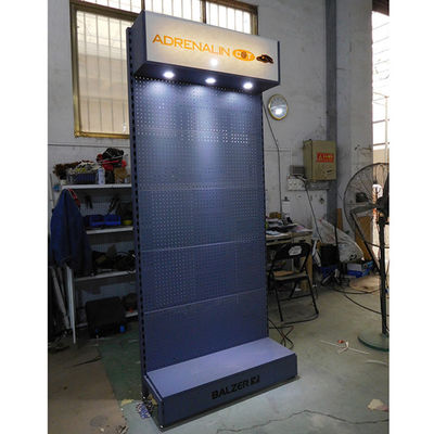 Fashionable 375mm Kedalaman 1030mm Panjang Rak Kawat Pegboard Dengan Kait