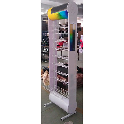 Rak Display Baterai Warna Putih Kustom Gaya Modern 600 * 355 * 2030mm