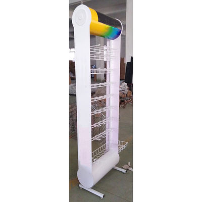 Rak Display Baterai Warna Putih Kustom Gaya Modern 600 * 355 * 2030mm