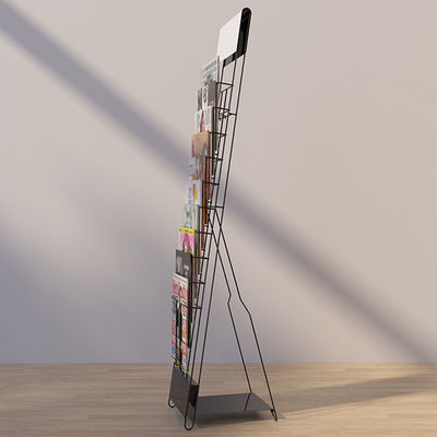Rak Display Supermarket Majalah Disesuaikan Panjang 250mm Tinggi 1310mm