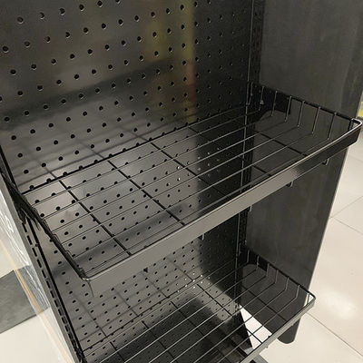 Rak Display Warna Hitam D500mm H2000mm Untuk Penyimpanan