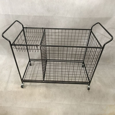 Rak Display Supermarket Logam Warna Hitam Dilepas Dengan Roda