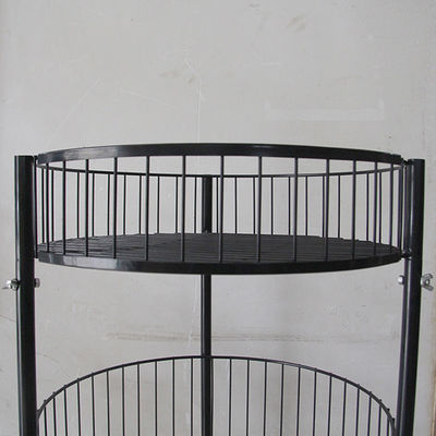 Metal Black Cylinder 497mm Dia Rak Pajangan Kelontong 1080mm Hight