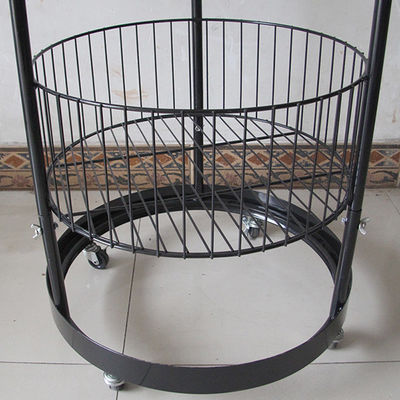 Metal Black Cylinder 497mm Dia Rak Pajangan Kelontong 1080mm Hight