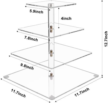 Pastry 4 Tier Acrylic Cupcake Stand Untuk Pesta Pernikahan Ulang Tahun
