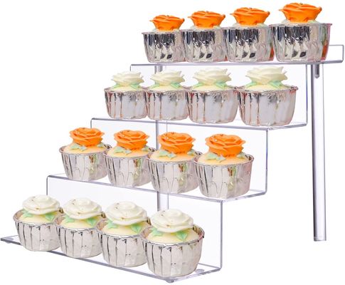 12x1.8x9in 4 Langkah Stand Cupcake Akrilik Untuk Supermarket