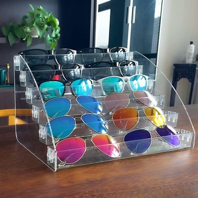 Dudukan Meja Kacamata Display Stand Clear Eyewear Storage Tray 6 Layer