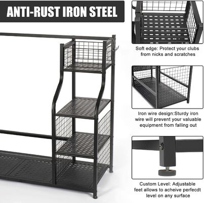 OEM Black Color 2 Golf Bag Garage Organizer Rack Untuk Supermarket