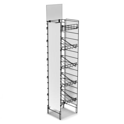 Rak Display Supermarket Lantai Lipat Sistem Rak Rak Lebar 16 "