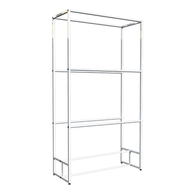 Rak Display Sampel Kain 3 Tingkat Putih Stand Display Toko Kain
