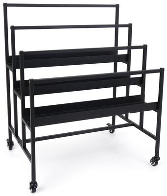 Black Mobile Art Display Stand Rak Buku 3 Tingkat, rak display untuk harga toko